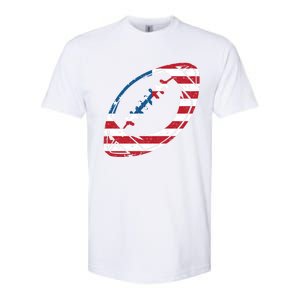 American Flag American Football Gift Softstyle CVC T-Shirt