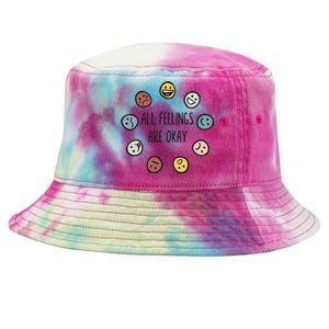 All Feelings Are Okay Tal Health Awareness Month Emotion Tie-Dyed Bucket Hat