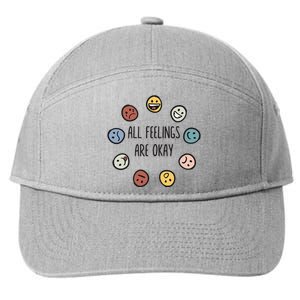 All Feelings Are Okay Tal Health Awareness Month Emotion 7-Panel Snapback Hat