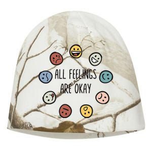 All Feelings Are Okay Tal Health Awareness Month Emotion Kati - Camo Knit Beanie