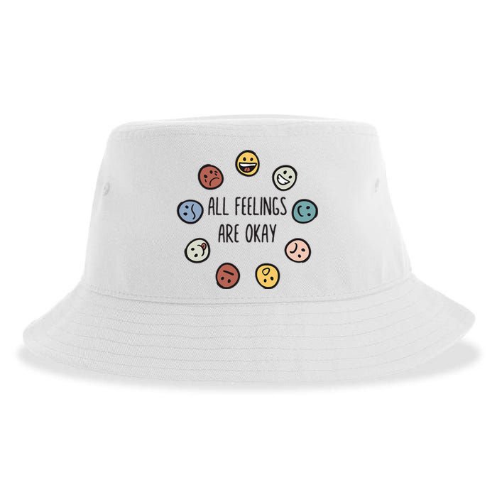 All Feelings Are Okay Tal Health Awareness Month Emotion Sustainable Bucket Hat