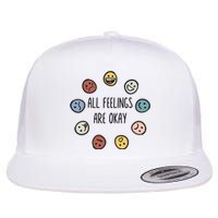 All Feelings Are Okay Tal Health Awareness Month Emotion Flat Bill Trucker Hat