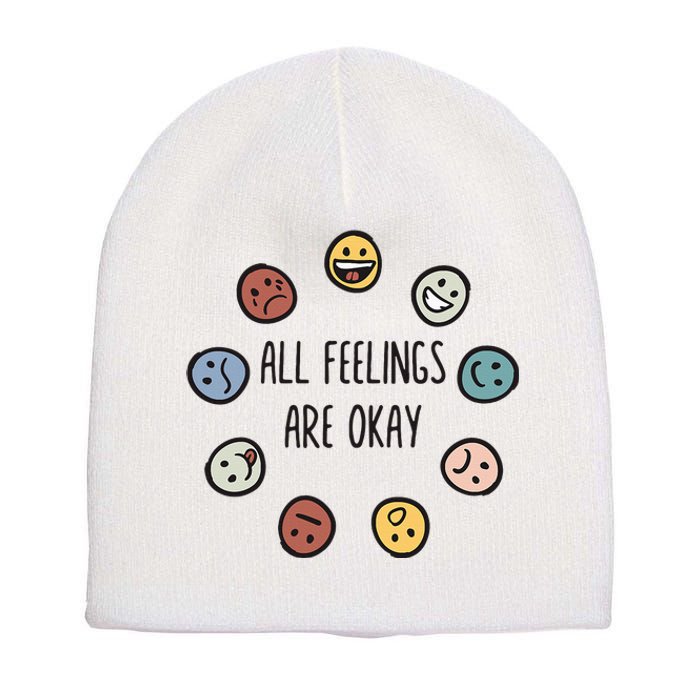 All Feelings Are Okay Tal Health Awareness Month Emotion Short Acrylic Beanie