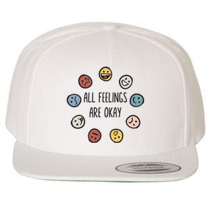 All Feelings Are Okay Tal Health Awareness Month Emotion Wool Snapback Cap