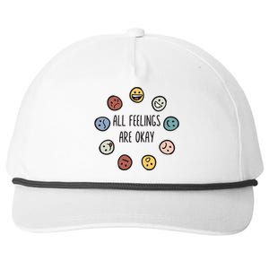 All Feelings Are Okay Tal Health Awareness Month Emotion Snapback Five-Panel Rope Hat