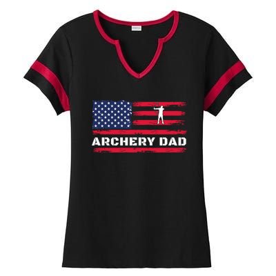 American Flag Archery Dad Father's Day Meaningful Gift Ladies Halftime Notch Neck Tee