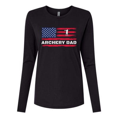 American Flag Archery Dad Father's Day Meaningful Gift Womens Cotton Relaxed Long Sleeve T-Shirt