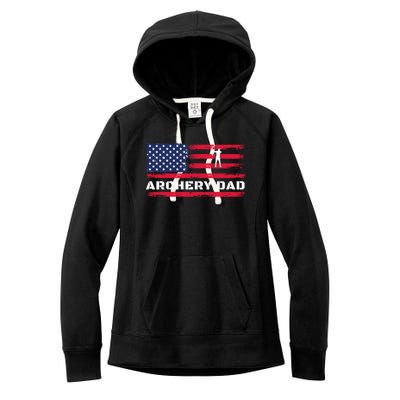 American Flag Archery Dad Father's Day Meaningful Gift Women's Fleece Hoodie