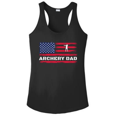 American Flag Archery Dad Father's Day Meaningful Gift Ladies PosiCharge Competitor Racerback Tank