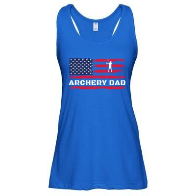 American Flag Archery Dad Father's Day Meaningful Gift Ladies Essential Flowy Tank