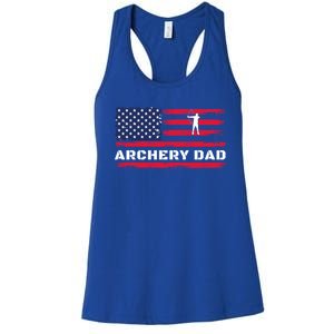 American Flag Archery Dad Father's Day Meaningful Gift Women's Racerback Tank