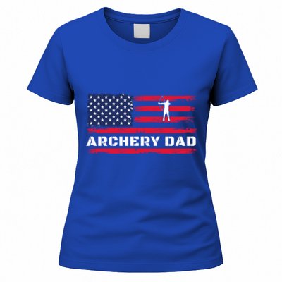 American Flag Archery Dad Father's Day Meaningful Gift Women's T-Shirt