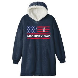 American Flag Archery Dad Father's Day Meaningful Gift Hooded Wearable Blanket