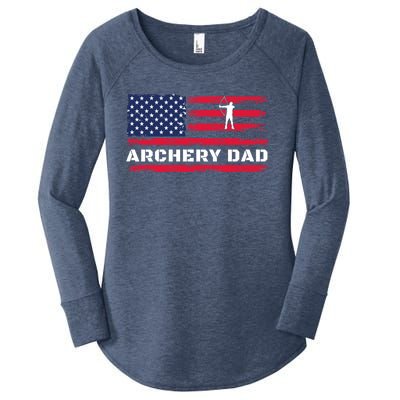 American Flag Archery Dad Father's Day Meaningful Gift Women's Perfect Tri Tunic Long Sleeve Shirt