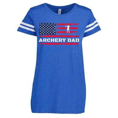 American Flag Archery Dad Father's Day Meaningful Gift Enza Ladies Jersey Football T-Shirt