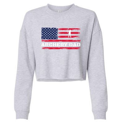 American Flag Archery Dad Father's Day Meaningful Gift Cropped Pullover Crew