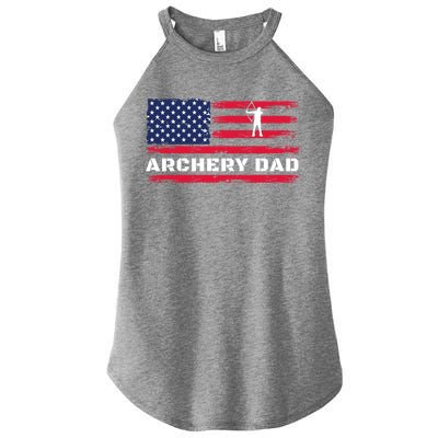 American Flag Archery Dad Father's Day Meaningful Gift Women's Perfect Tri Rocker Tank