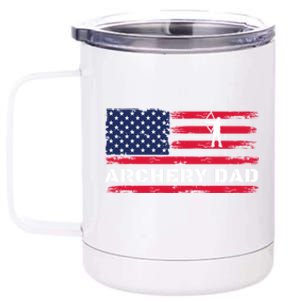 American Flag Archery Dad Father's Day Meaningful Gift 12 oz Stainless Steel Tumbler Cup