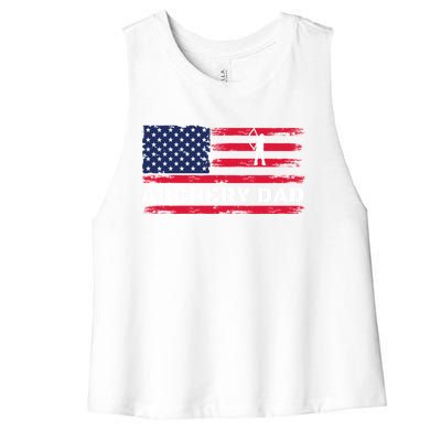 American Flag Archery Dad Father's Day Meaningful Gift Women's Racerback Cropped Tank