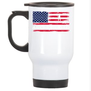 American Flag Archery Dad Father's Day Meaningful Gift Stainless Steel Travel Mug