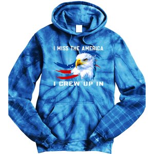 American Flag And Eagle I Miss The America I Grew Up In Gift Tie Dye Hoodie