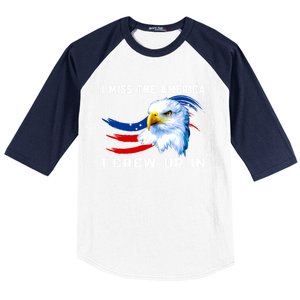 American Flag And Eagle I Miss The America I Grew Up In Gift Baseball Sleeve Shirt