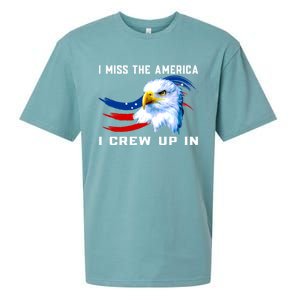 American Flag And Eagle I Miss The America I Grew Up In Gift Sueded Cloud Jersey T-Shirt