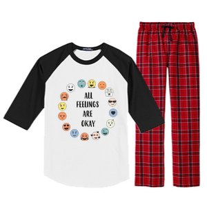 All Feelings Are Okay School Teacher Psychologist Counselor Raglan Sleeve Pajama Set