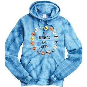 All Feelings Are Okay School Teacher Psychologist Counselor Tie Dye Hoodie