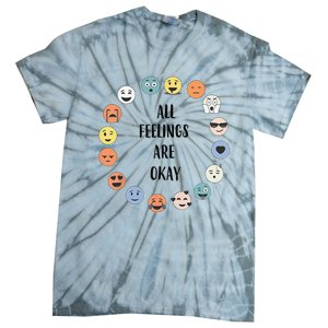 All Feelings Are Okay School Teacher Psychologist Counselor Tie-Dye T-Shirt