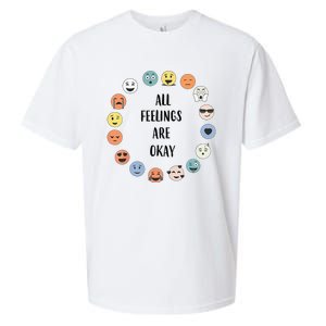 All Feelings Are Okay School Teacher Psychologist Counselor Sueded Cloud Jersey T-Shirt