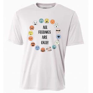 All Feelings Are Okay School Teacher Psychologist Counselor Cooling Performance Crew T-Shirt