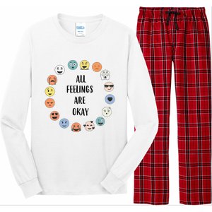 All Feelings Are Okay School Teacher Psychologist Counselor Long Sleeve Pajama Set