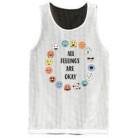 All Feelings Are Okay School Teacher Psychologist Counselor Mesh Reversible Basketball Jersey Tank