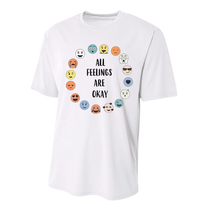 All Feelings Are Okay School Teacher Psychologist Counselor Performance Sprint T-Shirt