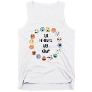 All Feelings Are Okay School Teacher Psychologist Counselor Tank Top