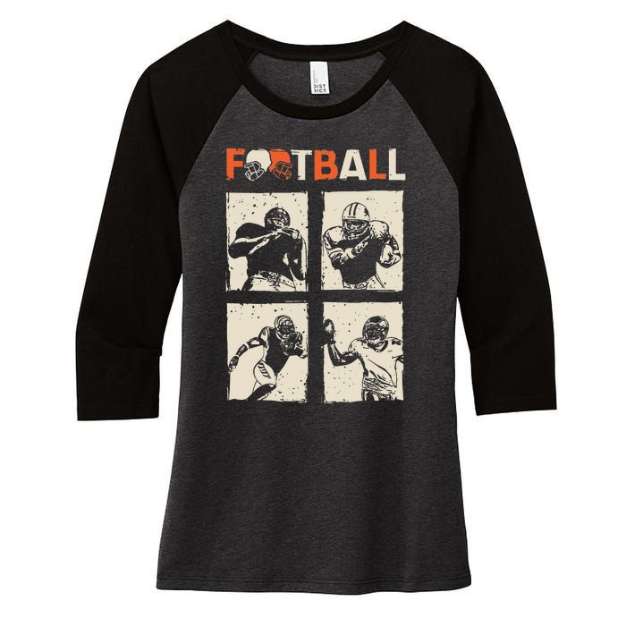 American Football Women's Tri-Blend 3/4-Sleeve Raglan Shirt