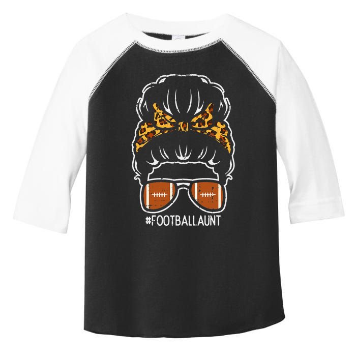 American Football Aunt Leopard Bun Family Aunty Auntie Toddler Fine Jersey T-Shirt