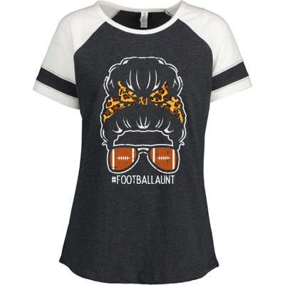 American Football Aunt Leopard Bun Family Aunty Auntie Enza Ladies Jersey Colorblock Tee