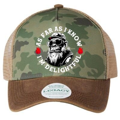 As Far As I Know I'M Delightful Monkey Saying Quote Legacy Tie Dye Trucker Hat
