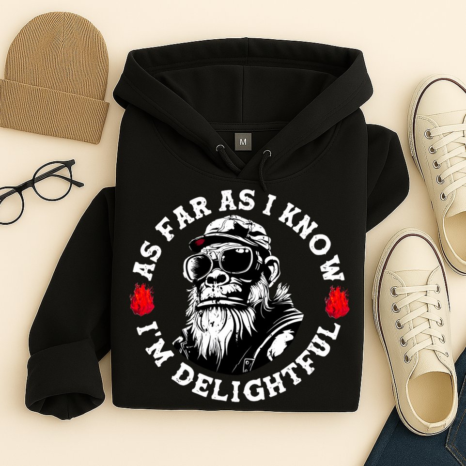 As Far As I Know I'M Delightful Monkey Saying Quote Hoodie