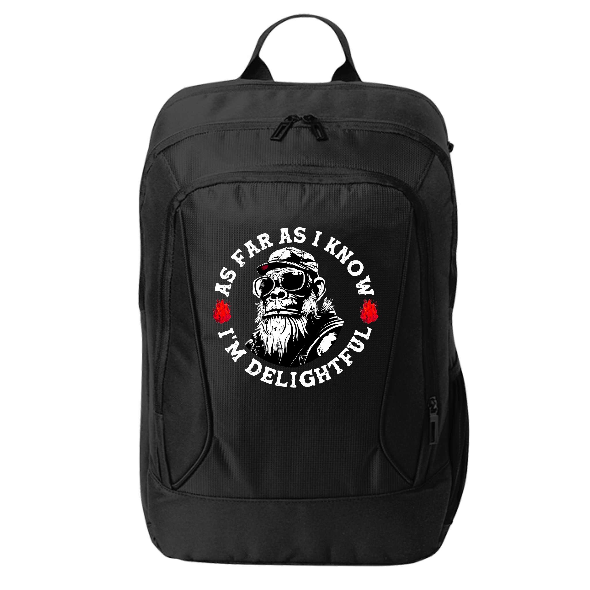 As Far As I Know I'M Delightful Monkey Saying Quote City Backpack