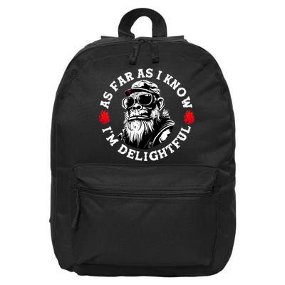 As Far As I Know I'M Delightful Monkey Saying Quote 16 in Basic Backpack