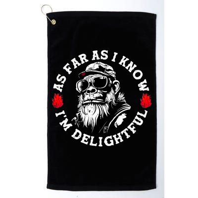 As Far As I Know I'M Delightful Monkey Saying Quote Golf Towel