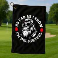 As Far As I Know I'M Delightful Monkey Saying Quote Golf Towel