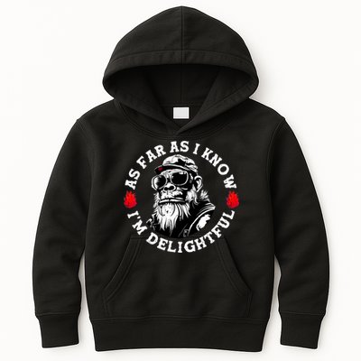 As Far As I Know I'M Delightful Monkey Saying Quote Kids Hoodie