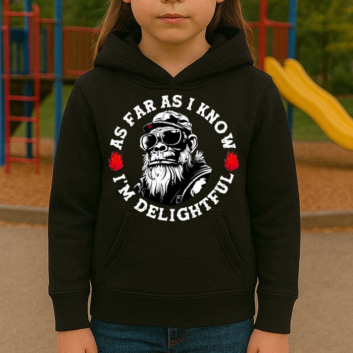 As Far As I Know I'M Delightful Monkey Saying Quote Kids Hoodie