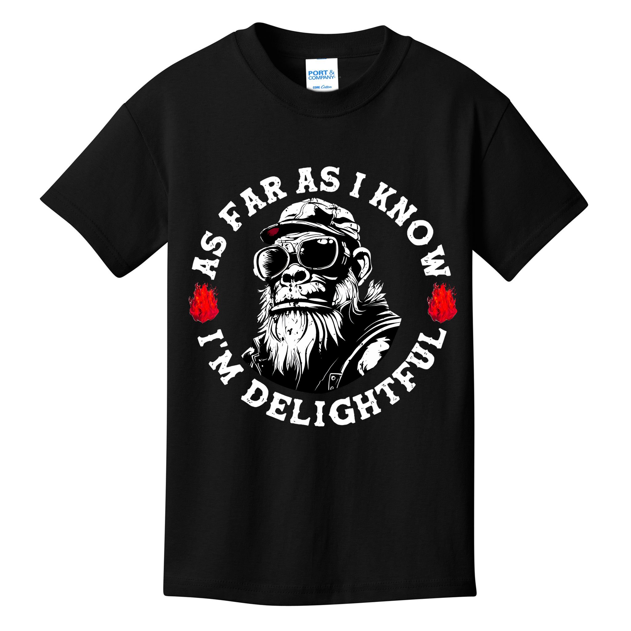 As Far As I Know I'M Delightful Monkey Saying Quote Kids T-Shirt