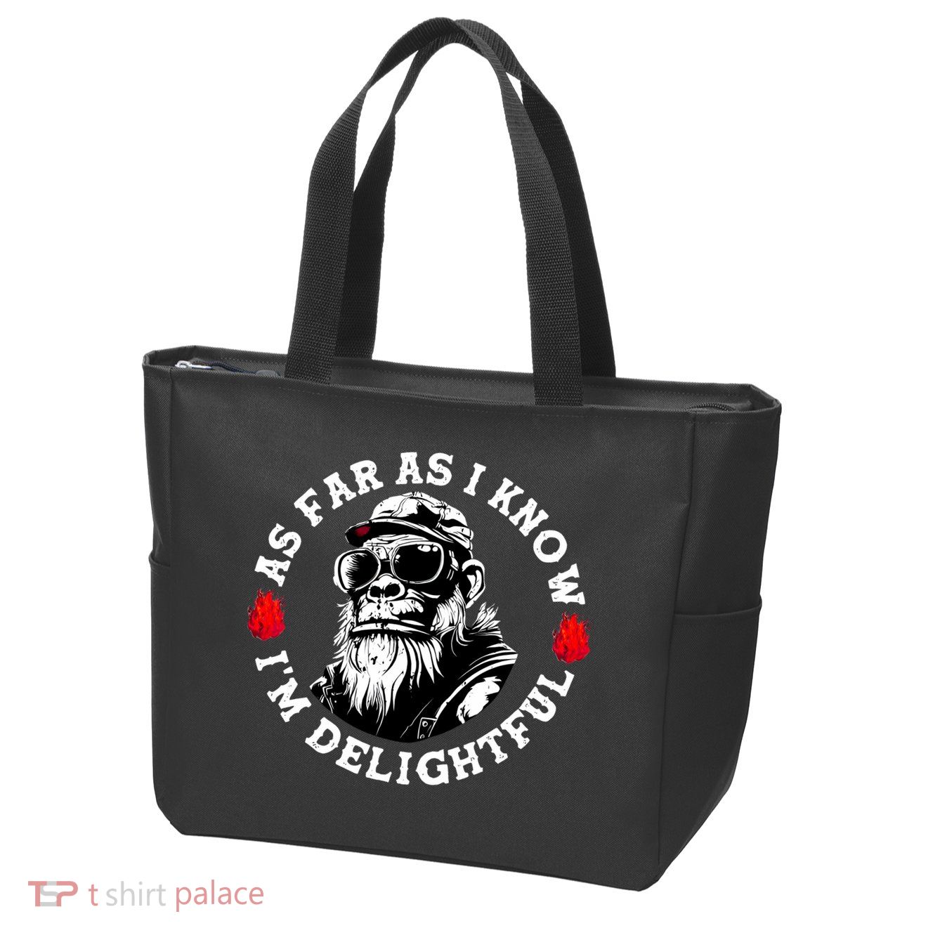 As Far As I Know I'M Delightful Monkey Saying Quote Zip Tote Bag
