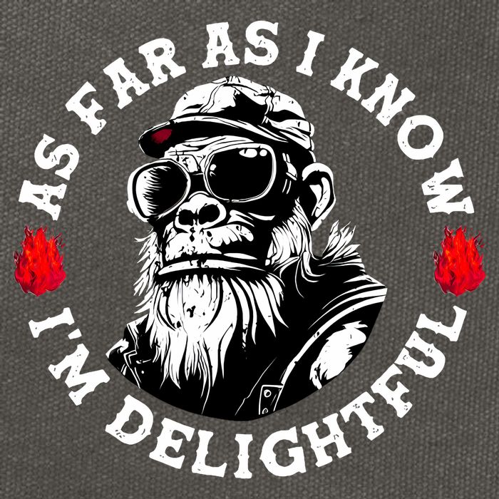 As Far As I Know I'M Delightful Monkey Saying Quote Cotton Canvas Backpack